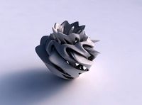 Vase rose spikes with intersection through cuts twisted and squeezed | 3D