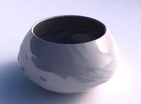 Bowl squeezed twisted with fibers | 3D