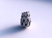 Vase double rose spikes with intersection through cuts long top | 3D