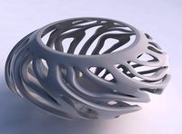 Bowl with twisted smooth cuts twisted and squeezed | 3D