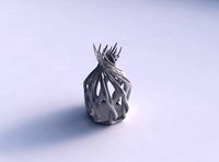 Vase wide mid wth twisted branches streched top | 3D