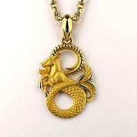 Capricorn Zodiac Sign Pendant 001-01 | 3D