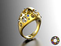 Easter eggs collection ring set 2-3 with gems 0140 | 3D