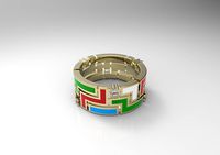 Simple tetris style wedding ring | 3D