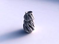 Vase with fat intertwining lines twisted wavy | 3D