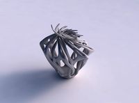 Vase wide mid wth twisted branches squeezed with streched top corner | 3D
