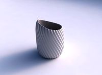 Vase twisted 2 with extruded vertical lines | 3D