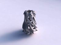 Vase tall plain with smooth cuts and starry top twisted and squeezed | 3D