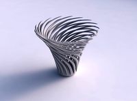 Bowl with twisted muscle structure twisted and tapered | 3D