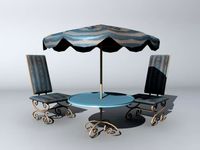 Beach Table and Chair 3D Model