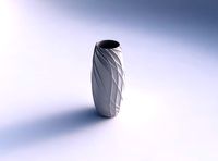 Vase tall twisted with wavy sparse extruded lines | 3D