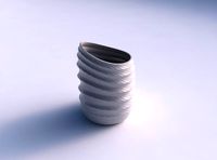 Vase twisted 2 with sections and twisted lines | 3D