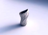 Vase vortex smooth with wavy sparse extruded lines | 3D
