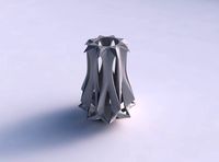 Vase tall plain with smooth cuts and starry top squeezed | 3D