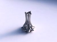 Vase tall plain with smooth cuts and starry top streched top | 3D