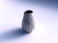 Vase twisted with wavy sparse extruded lines | 3D