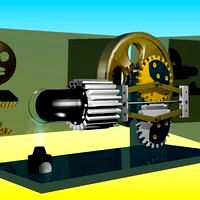 Mi 21ú motor stirling con Blender