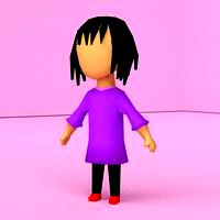Low poly Girl rigged
