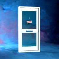 UPVC door with closed sign