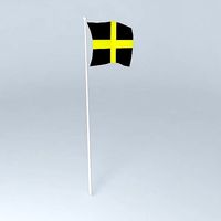 St. Davids Cross flag on pole wales