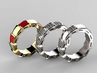 No53 Bvlgari Serpenti band ring  | 3D