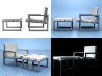 Saler armchair and pouf