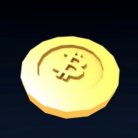 Stylized low poly bitcoin