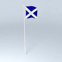 Scoland St Andrew's Saltire flag on pole