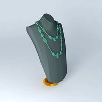 Oceanic Blue Green Fossilised Stone Necklace