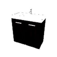 Black washbasin with cabinet