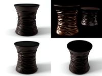 Bellows side table and stool
