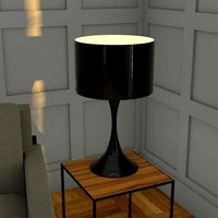 Black lacquer Paloma table lamp h69 cm