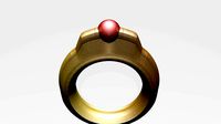 Gold Ring with Round Ruby Setting