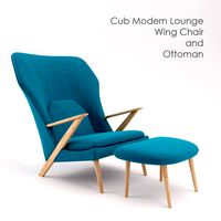 Cub Lounge Modern Wing Chair and Ottoman