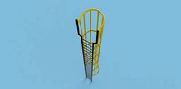 3D pipe caged walk through ladder