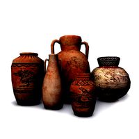Low poly aztec pottery