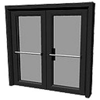 Emergency glass double door