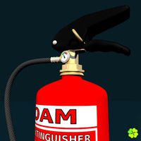 Portable extinguisher low poly