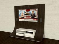 tv shelf with accessories
