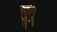Old leather hocker