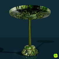 Round table low poly glass and metal