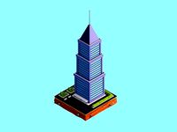 Cartoon Low Poly Skyscraper