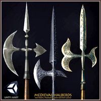 3 Medieval Halberds