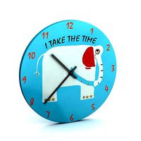 Blue modern decorated wall clock 58 am111