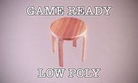Wooden Stool low-poly game ready