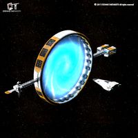 Stargate with sci-fi shuttle