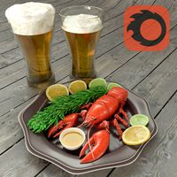 food crawfish with beer