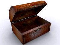 Small wooden chest 3D Model