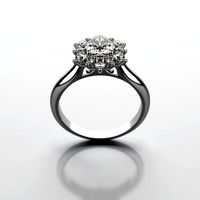 Engagement ring with round gemstone 013 | 3D