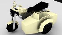 Lowpoly Motorbike with Sidecar